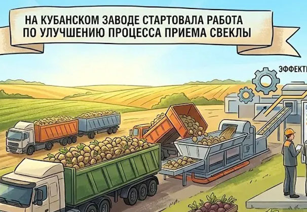 На кубанском заводе стартовала работа по улучшению процесса приема свеклы